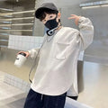 Sweatshirt Boys' Long Sleeve T-Shirt Spring 2025 New Solid Color Simple Stylish Casual Big Kids Top for 6-8 Years Old