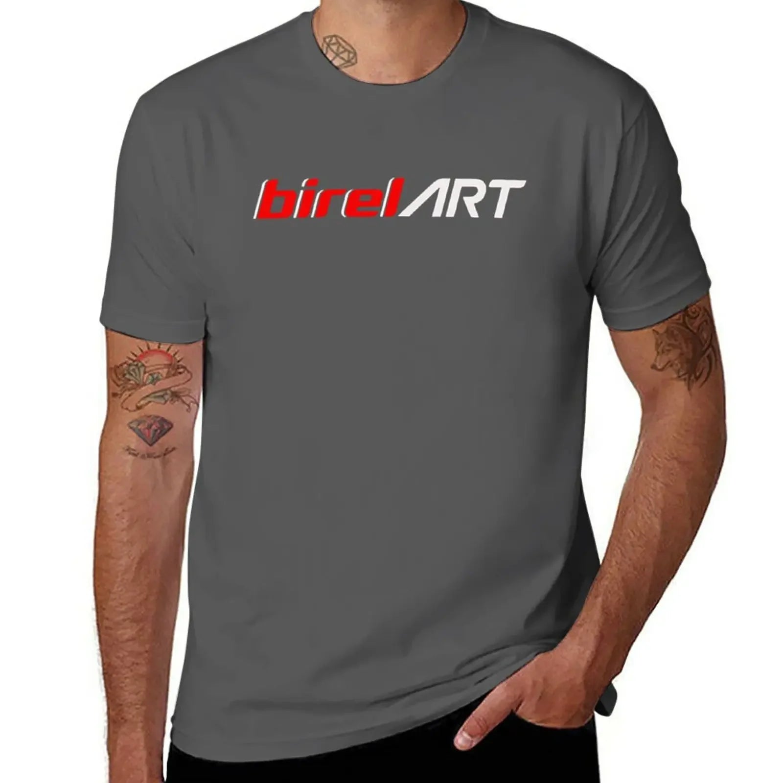 sweat shirts man clothes funny t shirts plus size tops t shirt for men New BIREL ART T-Shirt  Round Collar harajuku Crewneck2024