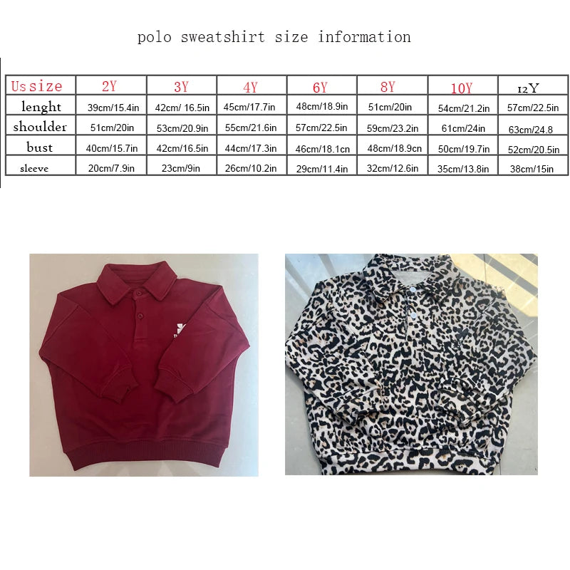 kids sweatshirts aw25  boys girls cute polo sweaters child teen cotton tops outwear clothing