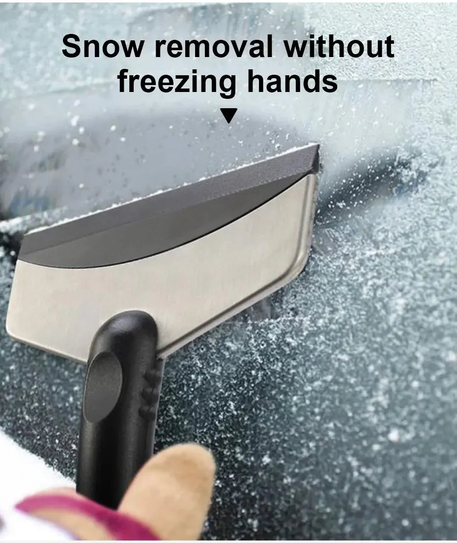 SEAMETAL Car Ice Scraper Snow Removal Shovel Windshield Glass Defrost Removal Automotive Winter Stainless Steel Car Accessories