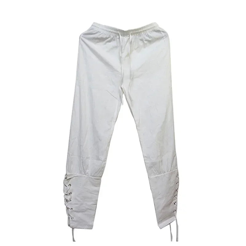 Pirate Pant Viking Costume for Men Renaissance Medieval Pants Drawstring Shorts Halloween Costume Adult Cosplay