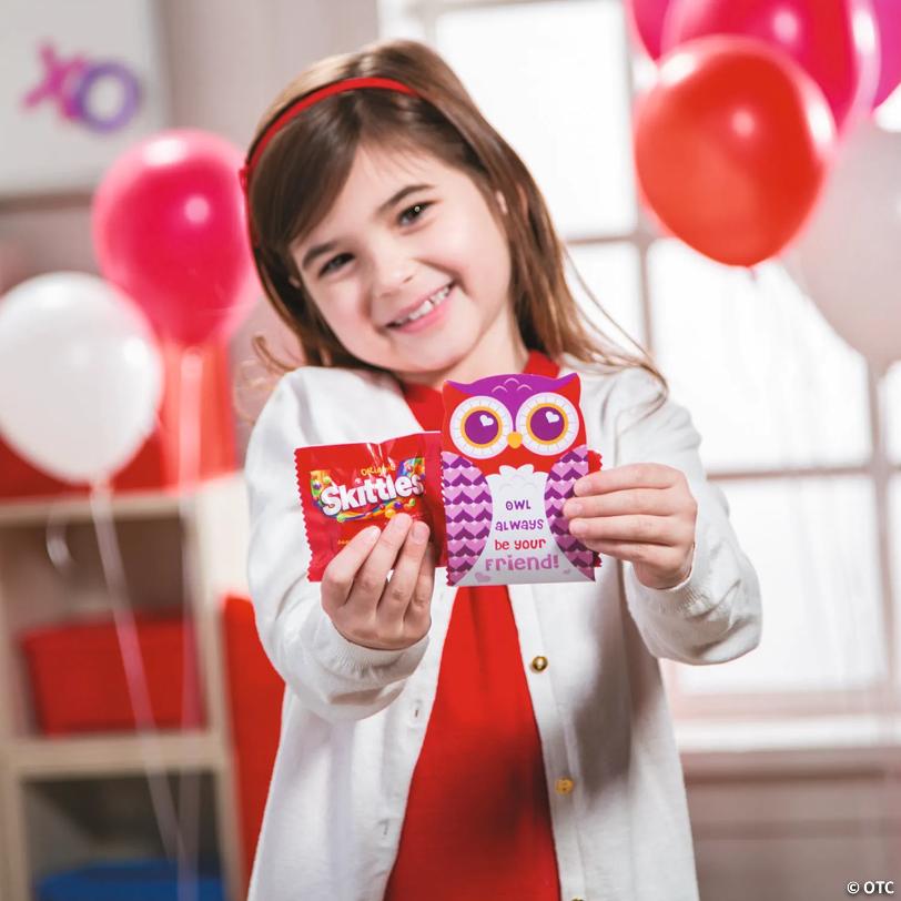Skittles Valentine Exchanges with Owl Card for 24