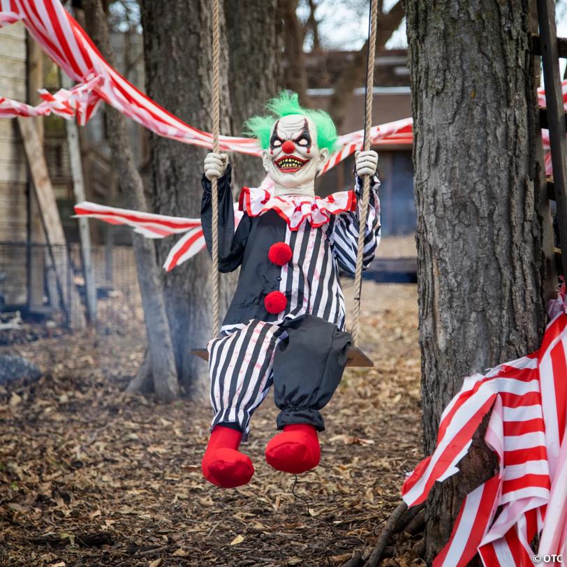 Swinging Chuckles the Clown Animated Prop Halloween Decoration - image 2