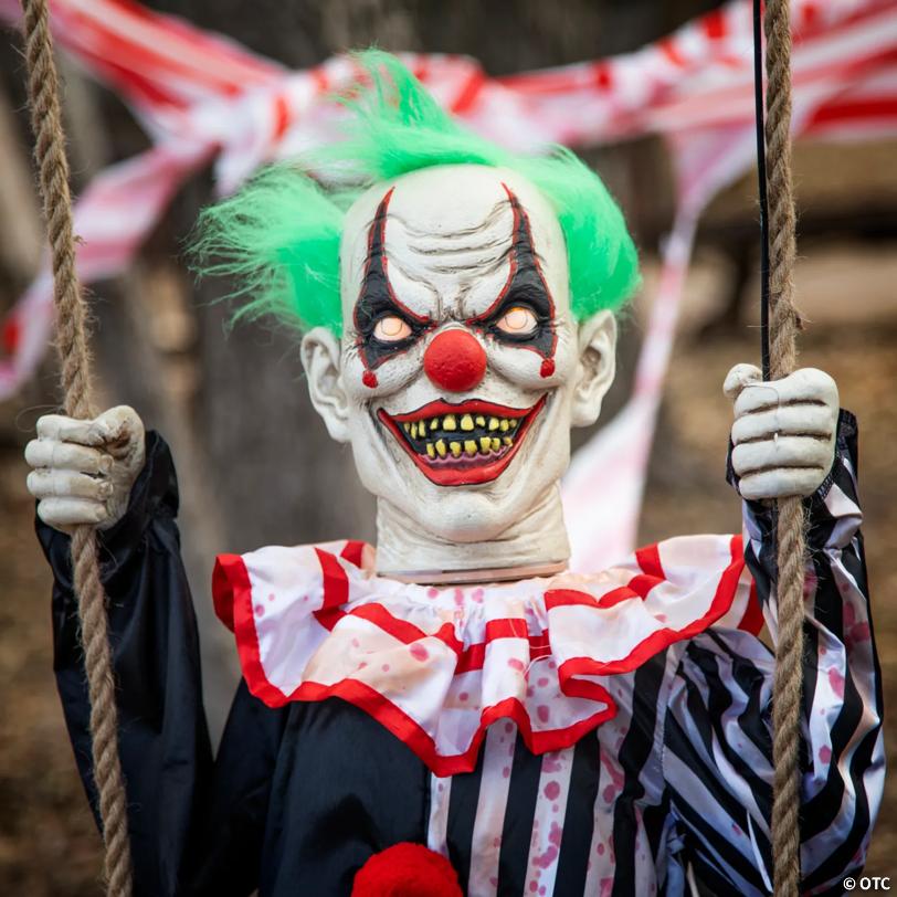 Swinging Chuckles the Clown Animated Prop Halloween Decoration - image 3