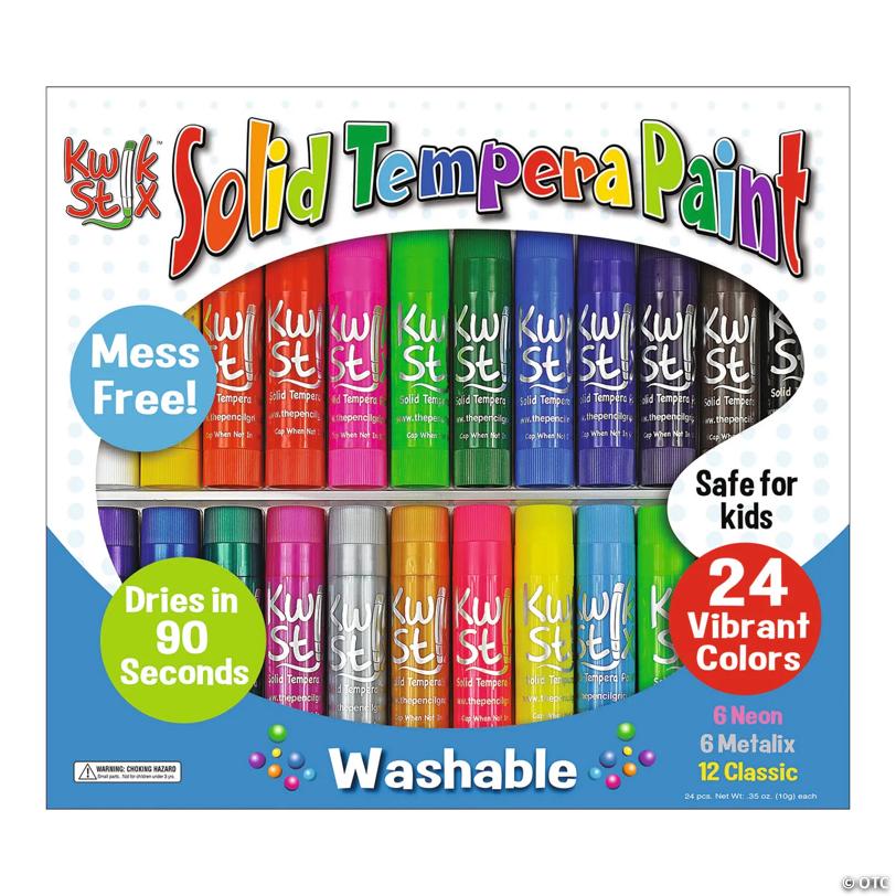 The Pencil Grip® Kwik Stix™ Solid Tempera Paint Stick, Set of 24