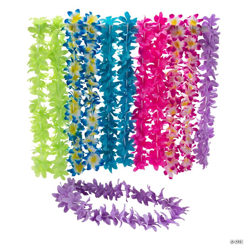 Tropical Ombre Polyester Leis – 12 Pc. | Elite Festo