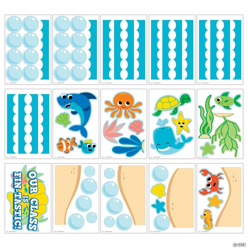 Under the Sea Cardstock Bulletin Board Decorating Set - 71 Pc.