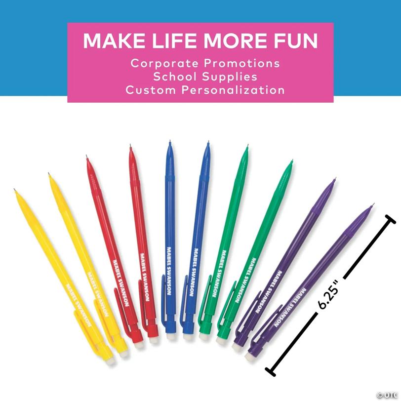 Vibrant Personalized Rainbow Mechanical Pencils - 50 Pc. with Refills