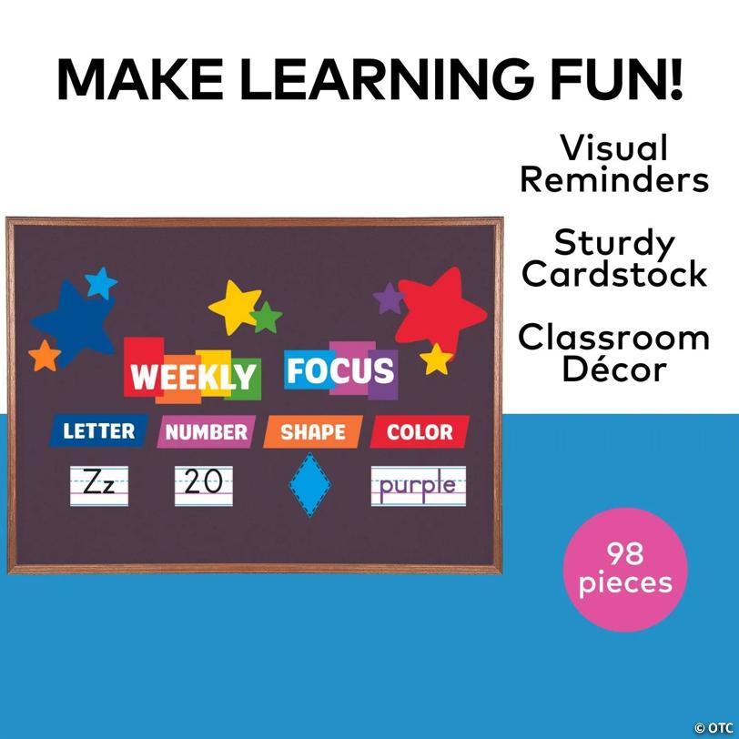 Weekly Focus Cardstock Bulletin Board Decorating Set - 98 Pc.