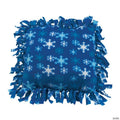 Winter Blue & White Snowflake Fleece Tied Pillow Craft Kit - Makes 6
