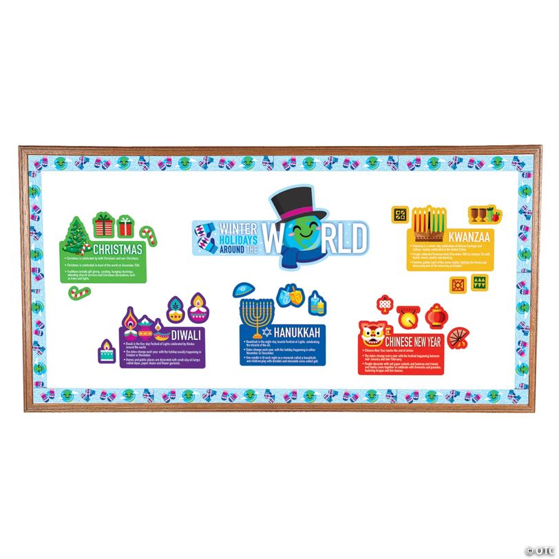 Winter Holidays Around the World Bulletin Board Set - 41 Pc.