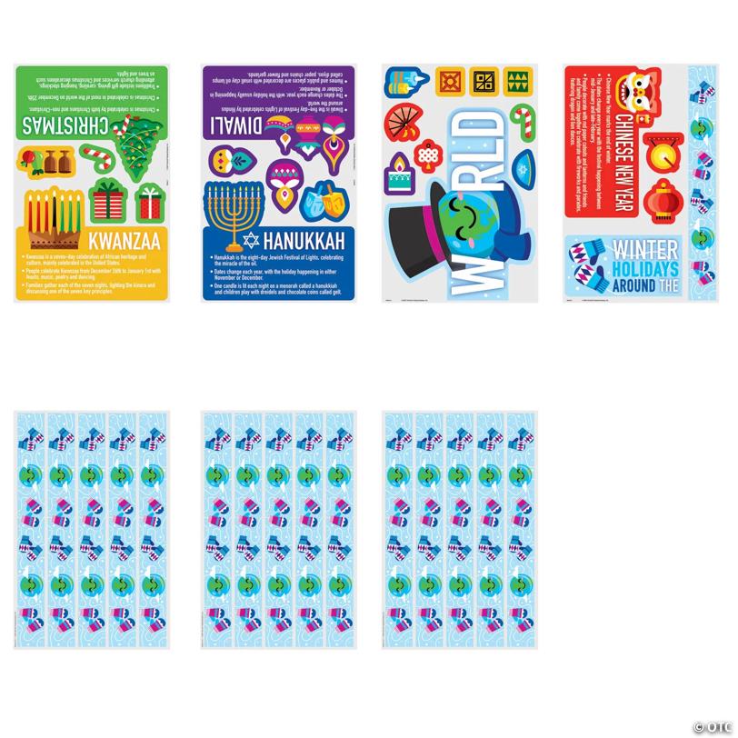 Winter Holidays Around the World Bulletin Board Set - 41 Pc.