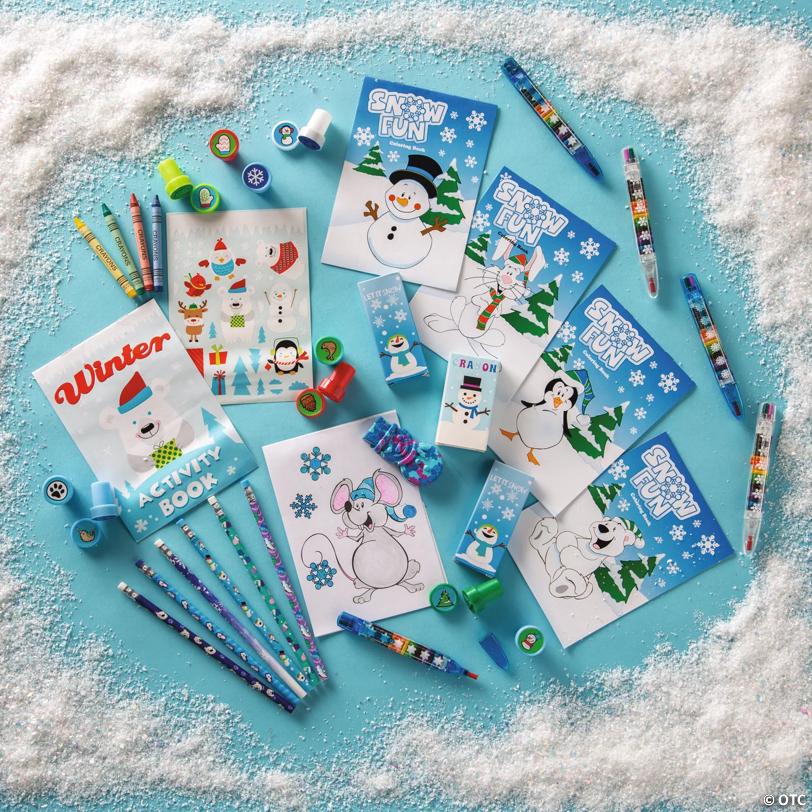 Winter Polar Bear Coloring Book Activity Handout Sets for 12