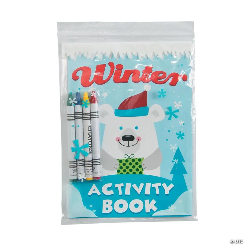 Winter Polar Bear Coloring Book Activity Handout Sets for 12