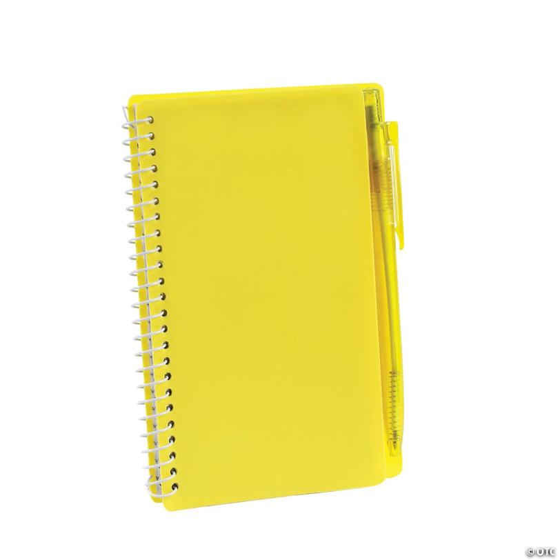 Yellow Spiral Notebooks with Pens - 12 Pc. | Elite Festo