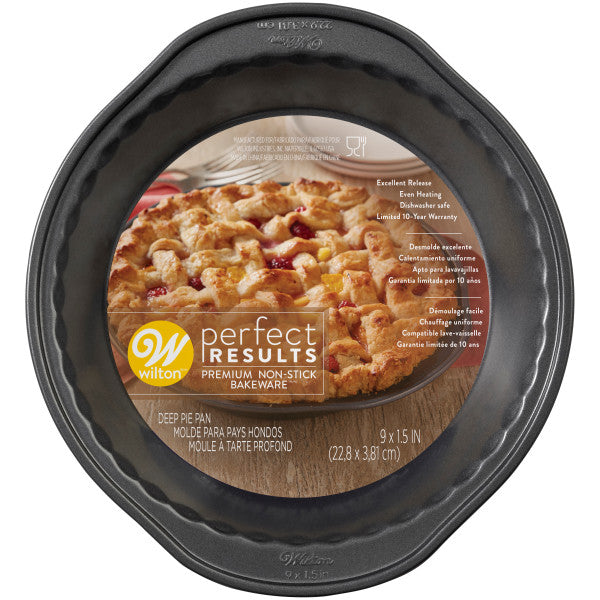 Wilton Perfect Results Premium Non-Stick Bakeware Deep Pie Pan, 9 x 1.5
