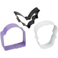 Wilton Bat, Tombstone and Skull Halloween Cookie Cutter Set, 3-Piece