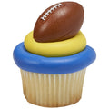 3D Football Rings, Cupcake Decorations, Food Safe Cake Toppers â€“ 144 Pack