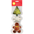 Wilton Metal Christmas Cookie Cutter Set, 3-Piece (Christmas Tree, Snowflake, Gingerbread Man)