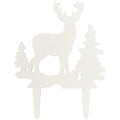 Deer and Pine Trees Gum Paste Layon Cake Topper Christmas Hunter Buck Trees - set of 6