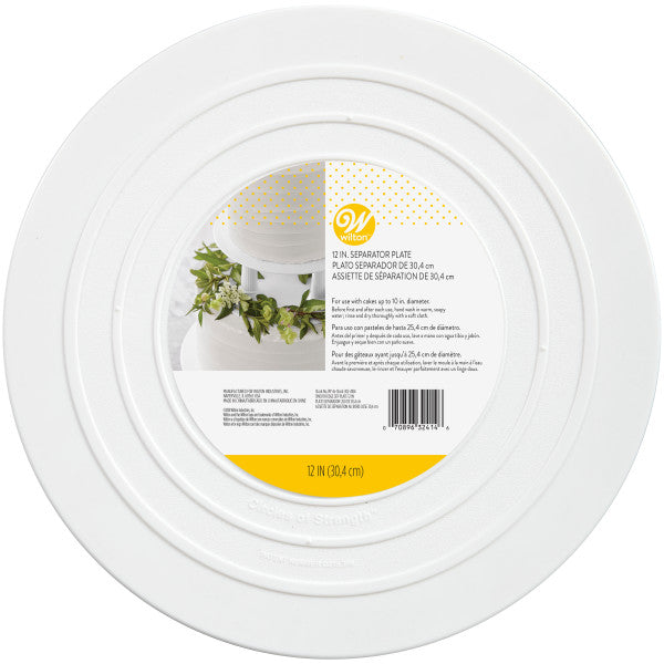 Wilton White Smooth Separator Plate, 12-Inch