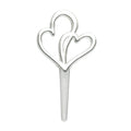 Double Heart Silver Cupcake or Cake Decorating plastic toppers 144 set