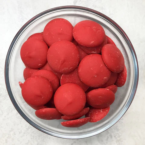 Merckens Chocolate Wafers - RED Chocolate Melts Candy Coating 1 pound