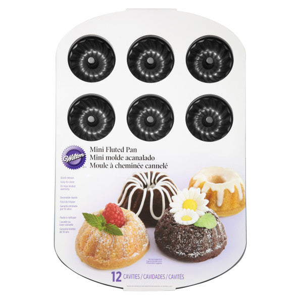 Wilton Non-Stick Mini Fluted Tube Bundt Pan, 12-Cavity