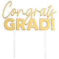 Graduation Gold Cake Topper Congrats Grad! Layon Cake