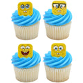 SpongeBob Square Mood Faces Rings for Cupcakes and Cakes Toppers, 144 Pack